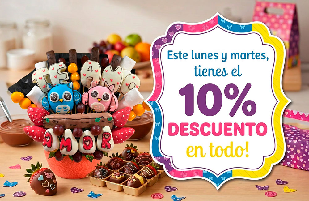 10% de descuento este día lunes y martes