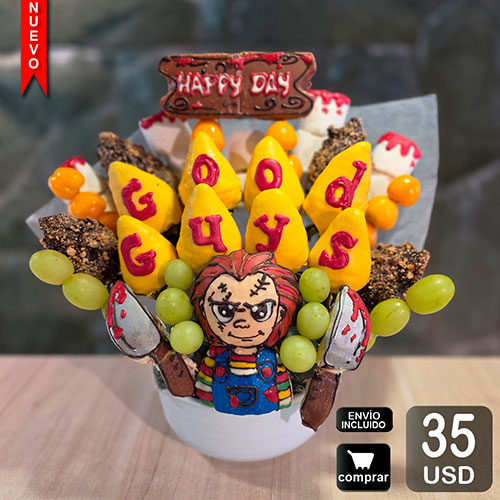 arreglo frutal halloween