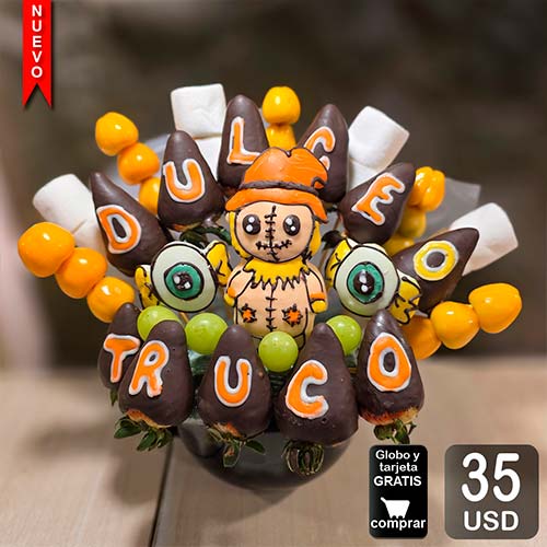 arreglo frutal halloween