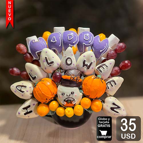 arreglo frutal halloween