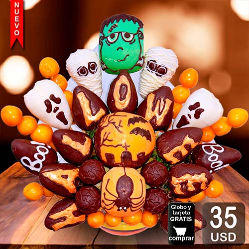 arreglo frutal halloween