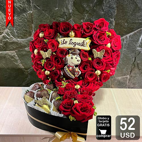 arreglo frutal logro para graduación