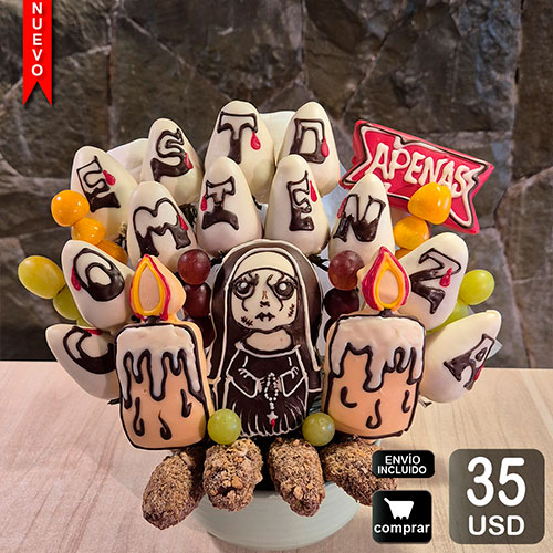 arreglo frutal halloween