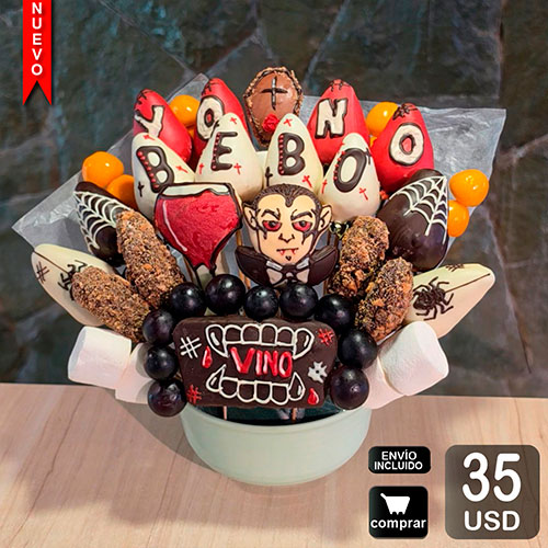 arreglo frutal halloween
