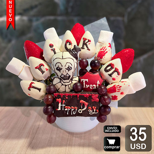 arreglo frutal halloween