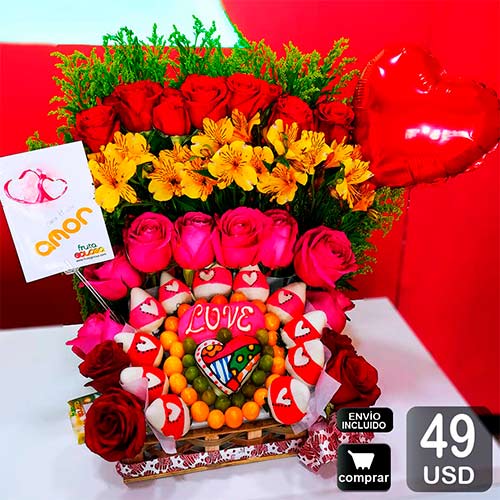 Bouquet de flores y frutas bigger para demostrar todo tu amor